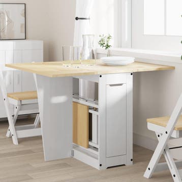 vidaXL Eettafel Corona inklapbaar massief grenenhout wit, Huis en Inrichting, Verzenden, Nieuw