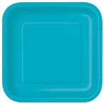 Turquoise Borden Vierkant 17,5cm 16st, Verzenden, Nieuw