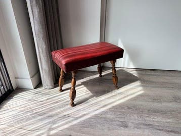 Tabouret - Chêne - Tabouret de piano en cuir