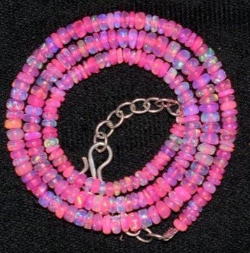 Halsketting met natuurlijke opaal AAA roze- 10 g - (1)