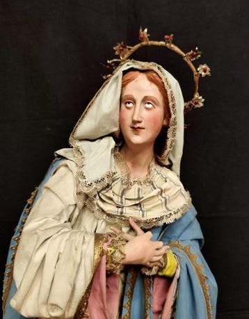 Beeld, Immacolata Concezione - 73 cm - Papier-maché, Textiel
