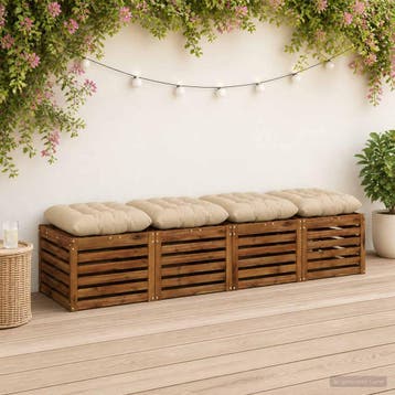 vidaXL Zitkussens VIANEN 4 st 100% Polyester Crèmekleurig, Maison & Meubles, Accessoires pour la Maison | Coussins, Verzenden