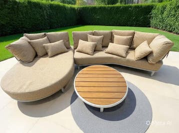 Luxe Loungeset aluminium met weersbestendige kussens 300x..., Tuin en Terras, Ophalen of Verzenden, Nieuw