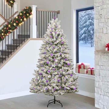 vidaXL Kunstkerstboom 240 cm 300 LEDs Warmwit PVC en Staal, Diversen, Verzenden, Nieuw