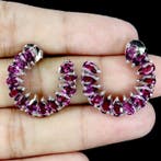 Zonder minimumprijs - Oorbellen Zilver Granaat - 26, Nieuw