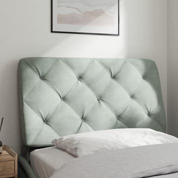 vidaXL Hoofdbordkussen 90 cm velvet lichtgrijs, Verzenden
