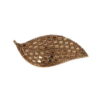 Haarspeld Klikklak 8cm - Blad Vorm - Glitter Steentjes -, Nieuw
