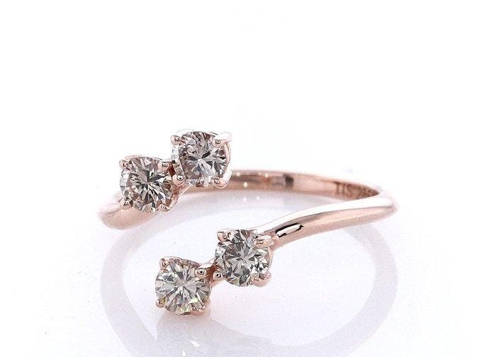 Zonder minimumprijs - Ring - 14 karaat Roségoud - 0.72ct., Bijoux, Sacs & Beauté, Bagues