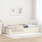 vidaXL Hoek Bed Frame met hoofdeinde Crème 80 cm x 200 cm, Verzenden, Nieuw