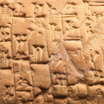 Oud-Babylonisch Terracotta Kuneiforme tablet van