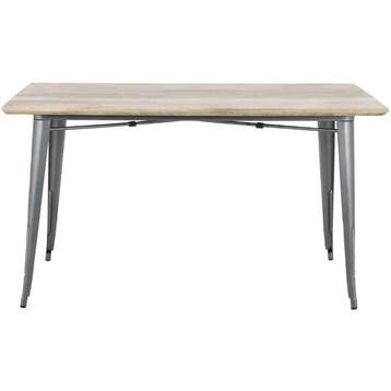 Tafel | BISTRO | Hout/Staal | Mangohout Blad | Donkergrijs, Zakelijke goederen, Verzenden, Nieuw in verpakking