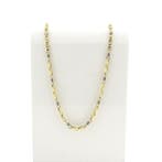 Bicolor massief gouden Monte Carlo schakelketting; Heren, Handtassen en Accessoires, Kettingen, Ophalen of Verzenden, Gebruikt