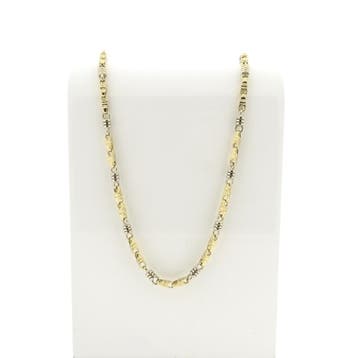Bicolor massief gouden Monte Carlo schakelketting; Heren, Ophalen of Verzenden, Gebruikt, Goud, Goud