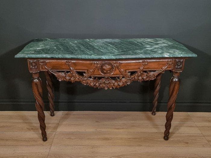 Wandtafel - Hout, Marmer, Antiek en Kunst, Antiek | Meubels | Stoelen en Sofa's