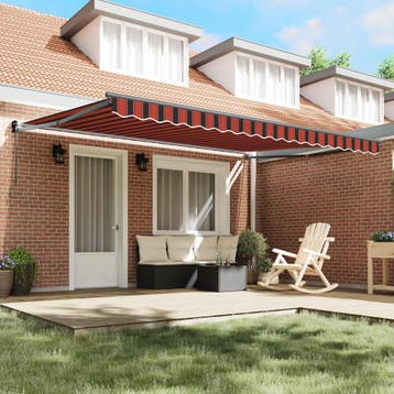 vidaXL Uitschuifbare luifel Oranje en Bruin 450 x 300 x 165, Verzenden, Nieuw