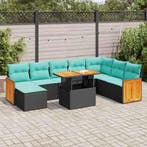 vidaXL 11-delige Loungeset met kussens poly rattan acacia, Tuin en Terras, Tuinsets en Loungesets, Verzenden, Nieuw, Loungeset