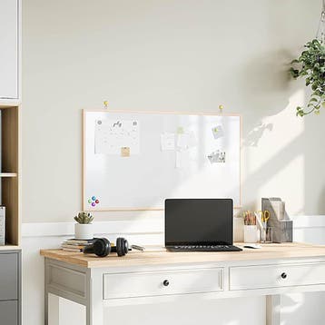 Magnetisch whiteboard 100x55 cm met grenenhout frame - St..., Verzenden, Gebruikt, Magneetbord