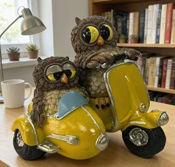 Figurine - Gufi contemporanei in moto - Résine