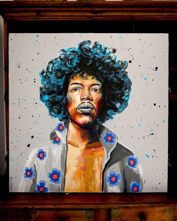 Bazévian DelaCapucinière - Portrait Jimi Hendrix Can you see