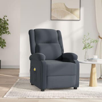 vidaXL Massagestoel elektrisch fluweel donkergrijs, Verzenden, Nieuw
