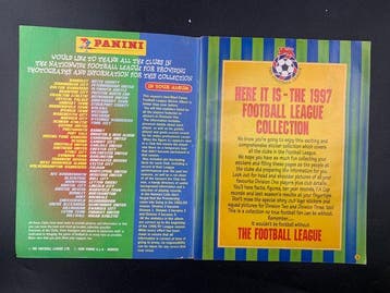 1996/97 Panini Complete Sticker Album 1st Division 1997