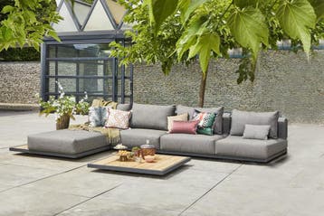 Suns Kota chaise loungebank XL light antraciet |, Nieuw