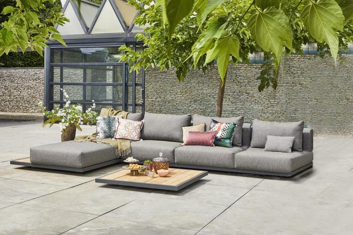 Suns Kota chaise loungebank XL light antraciet |, Jardin & Terrasse, Ensembles de jardin