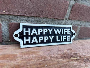 Decoratief ornament - Happy Wife Happy Life - Europa -