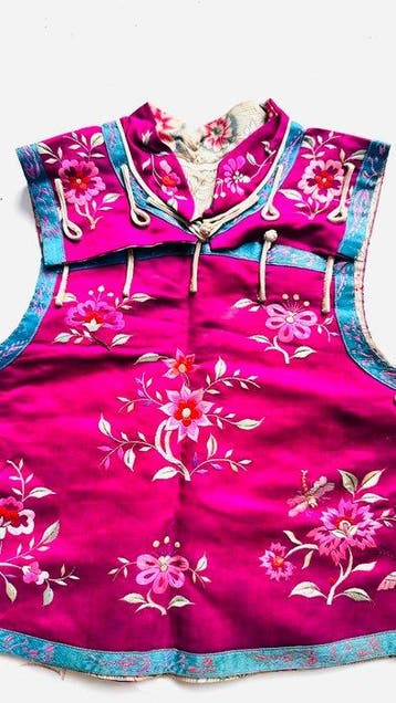 Geborduurd zijden gilet - China - Qing Dynastie (1644-1911)