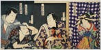 Toyohara Kunichika – Atarikuji Mannari Soga – Triptychon