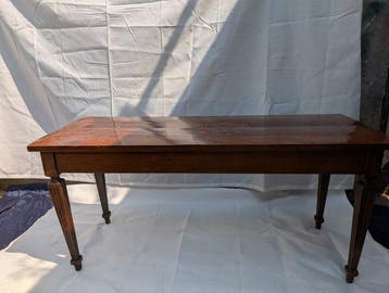Bijzettafel - Walnoot, Teak - tafel met inlegwerk