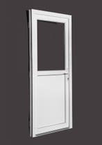 PVC Deur 1/2 glas Basic Plus b98xh204 cm antraciet L, 80 tot 100 cm, Nieuw, Ophalen of Verzenden, Buitendeur