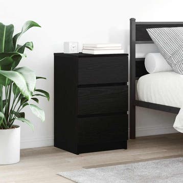 vidaXL Nachtkastje met 3 lades 39x35x65 cm zwart, Huis en Inrichting, Slaapkamer | Nachtkastjes, Verzenden, Nieuw