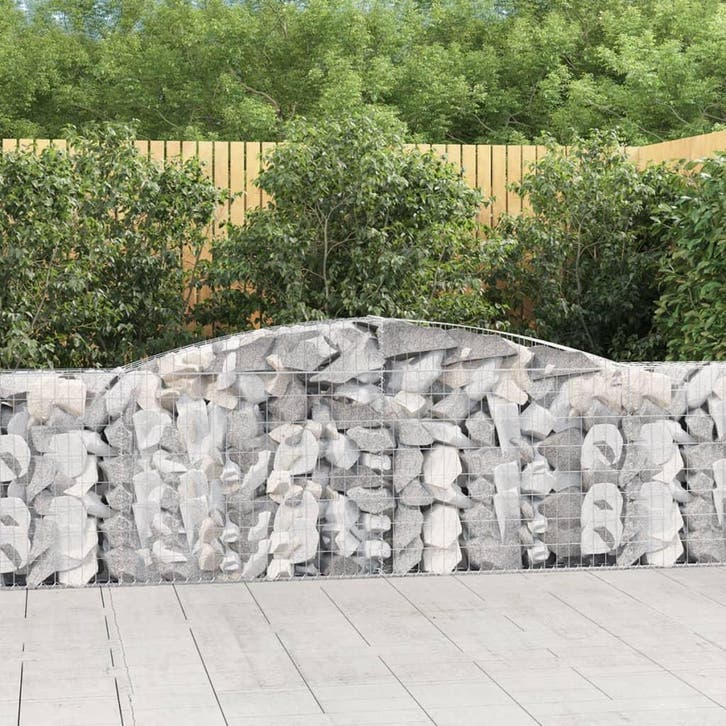 vidaXL Schanskorf gewelfd 400x30x80/100 cm gegalvaniseerd, Tuin en Terras, Bloempotten, Nieuw, Verzenden