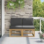 vidaXL 2 Stuk Buiten Midden Sofa Massief Acacia Hout Wit, Verzenden