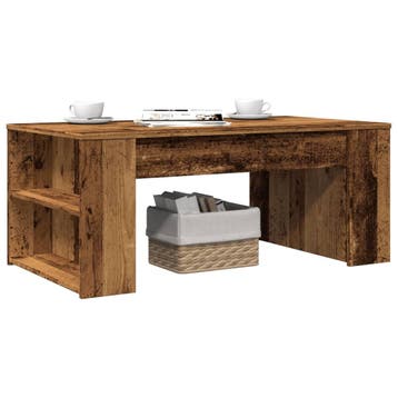 vidaXL Salontafel 102x55x42 cm bewerkt hout oud houtkleurig, Verzenden