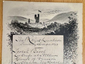 [England - Queen Victoria era] - Handwritten Royal menu card