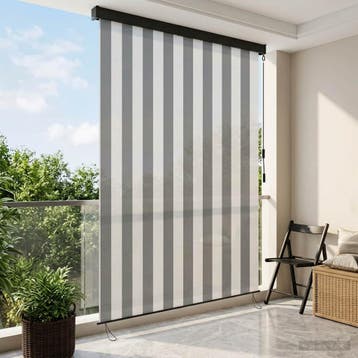 vidaXL Rolgordijn Antraciet en Wit 140 x 250 cm Stof en, Verzenden, Nieuw
