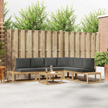 vidaXL Buiten bank set 5 Stuk Wit en antracietkleurig, Tuin en Terras, Verzenden, Nieuw