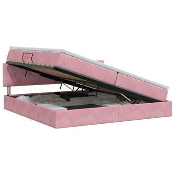 vidaXL Opbergbed met hoofdeinde Roze 200 x 200 cm Fluweel, Verzenden, Nieuw