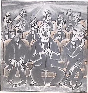 Spotprent over de eerste film in de Raad van State (Lithos), Antiek en Kunst, Kunst | Litho's en Zeefdrukken, Verzenden