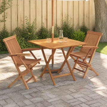 vidaXL 3-delige opvouwbare bistroset voor in de tuin 3 st, Tuin en Terras, Verzenden, Nieuw