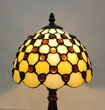 Tiffany style - Tafellamp - Glas-in-lood, Antiek en Kunst