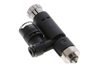 Régulateur de pression pneumatique 4mm - M5 avec manomètre, Verzenden