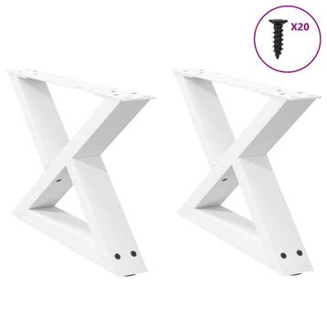 vidaXL Salontafelpoten 2 st 50x(30-31,3) cm staal wit, Verzenden