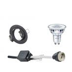 6W LED Spot Set - Kantelbare Ronde Inbouwspot GU10 Mat Zwart, Verzenden, Nieuw