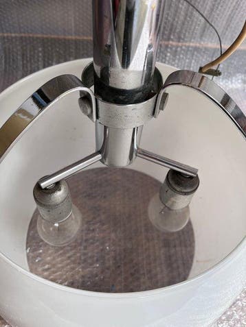 Plafondlamp - Opaline glas, Staal