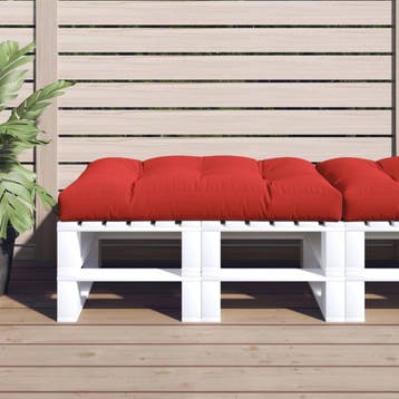 vidaXL Palletkussen 120x80x12 cm stof rood, Verzenden