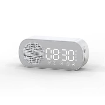 Alarm Klok Speaker - Spiegel FM Radio LED Snooze Wekker -, Verzenden