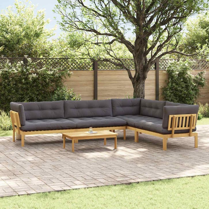 vidaXL 5 Stuk Tuinpallet Sofa Eenheden Massief Acacia Hout, Tuin en Terras, Tuinsets en Loungesets, Nieuw, Verzenden